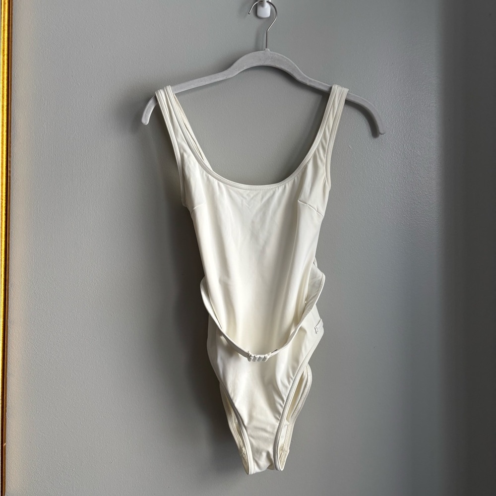 Zimmermann Cream One Piece Swimsuit with belt